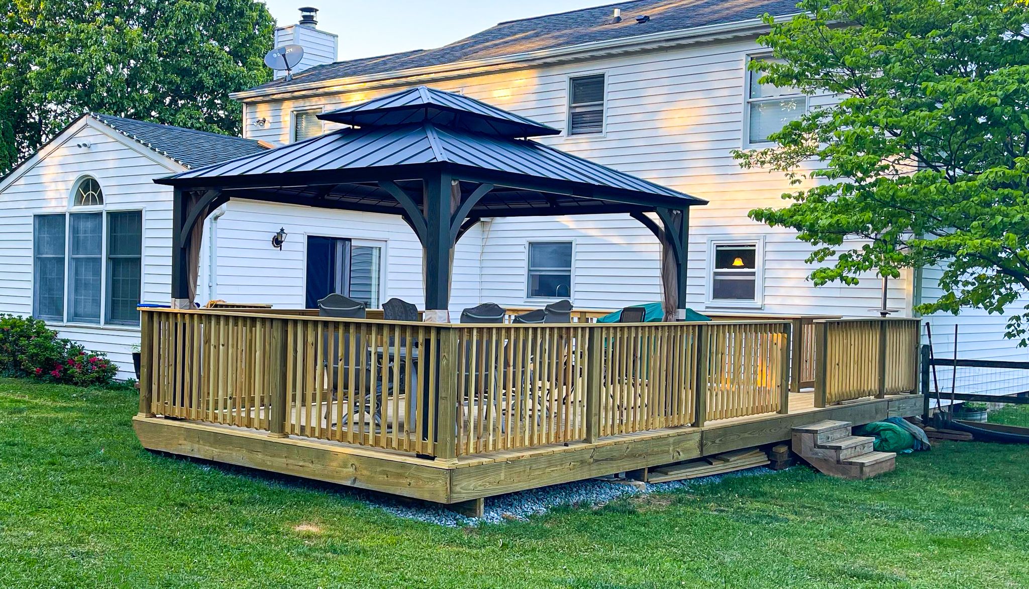 Completed deck with gazebo, Diodato Construction