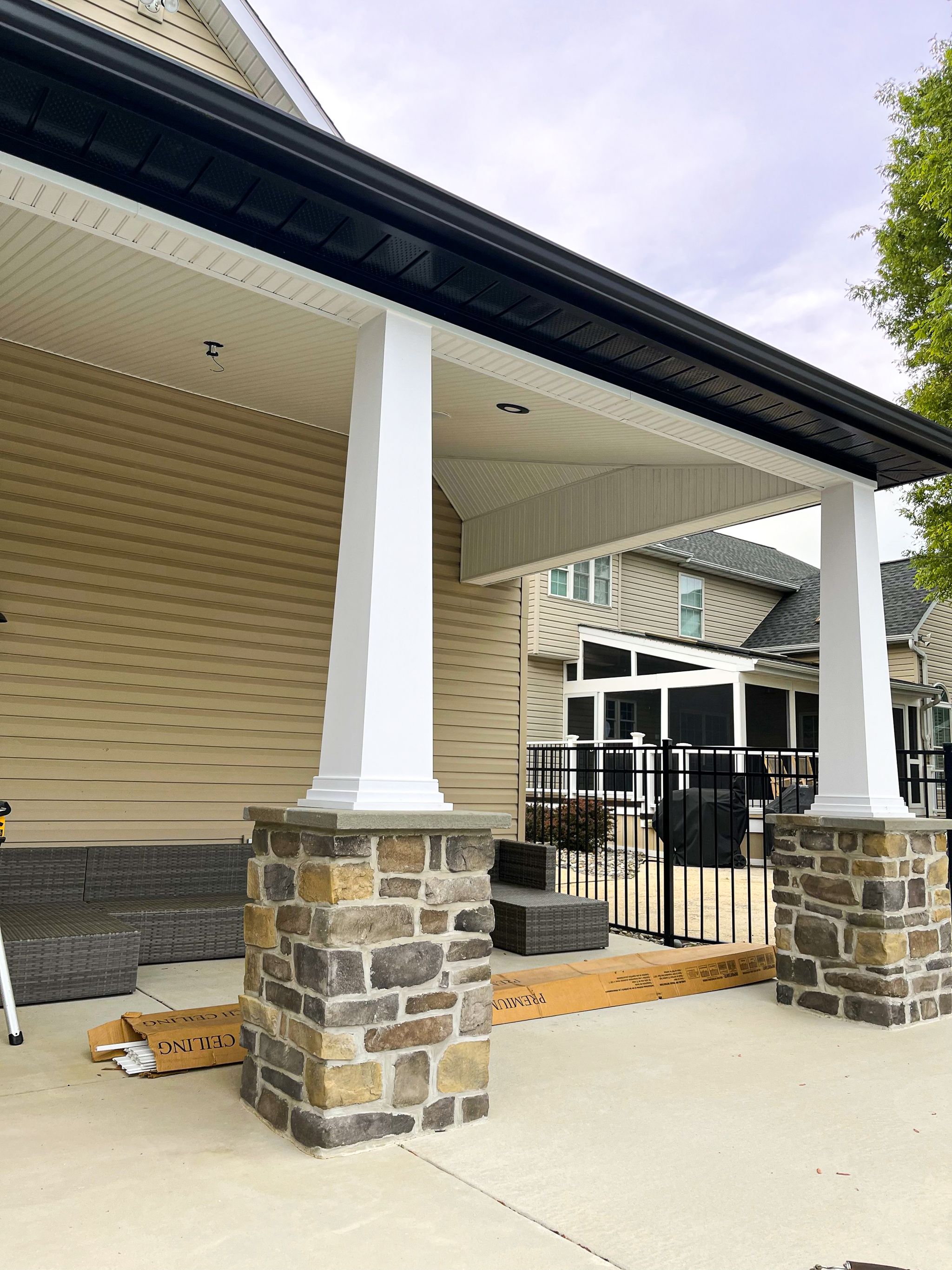 Exterior trim and column construction