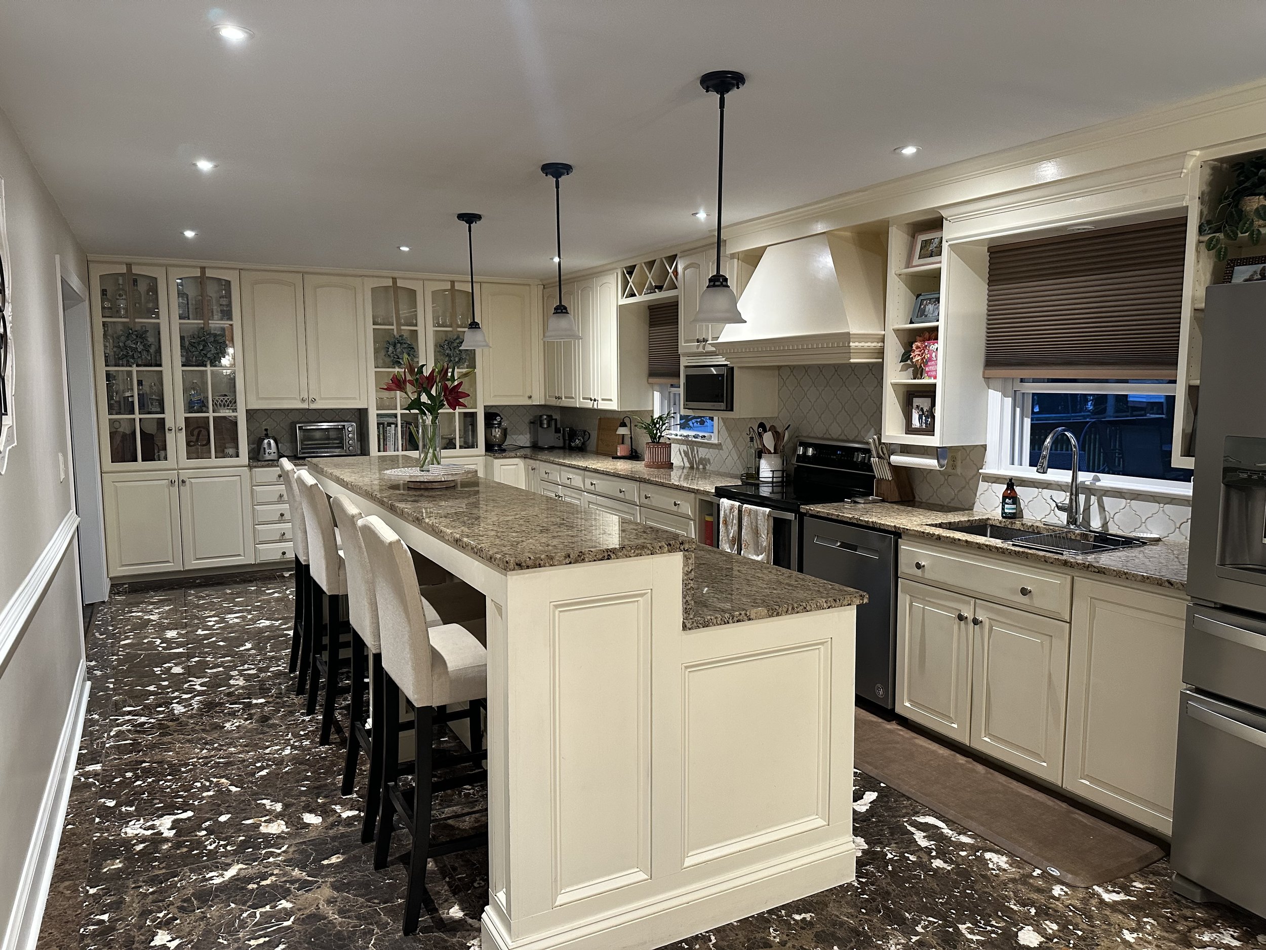 Custom kitchen remodel with granite island, Diodato Construction